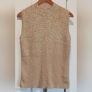 TanJay (L) Sequin Mock Neck Sleeveless Top